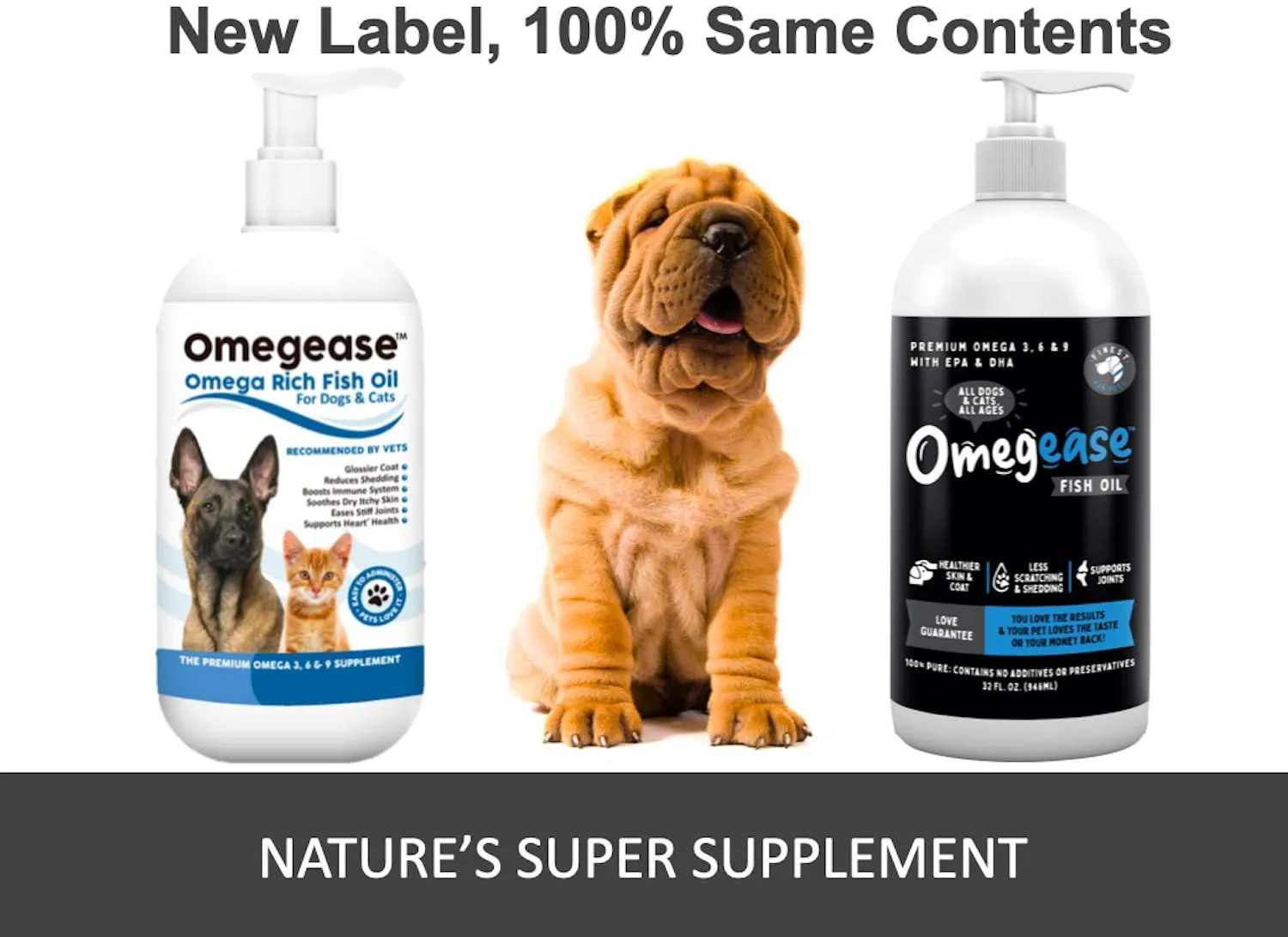 100% Pure Omega 3, 6 & 9 Fish Oil for Dogs and Cats. Supports Joint Function, Immune & Heart Health. All Natural EPA   DHA Fatty Acids for Skin & Coat. Liquid Food Supplement for Pets - 32 oz