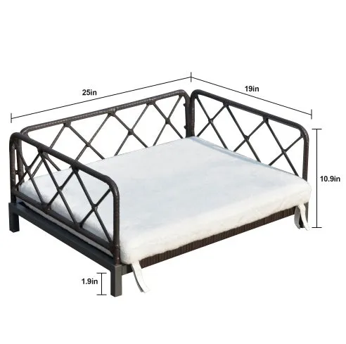 25" Wicker Pet Bed, Outdoor Indoor