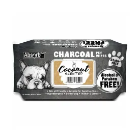 AbsorbPlus Wipes (Charcoal) - Coconut Scented (80 pack)