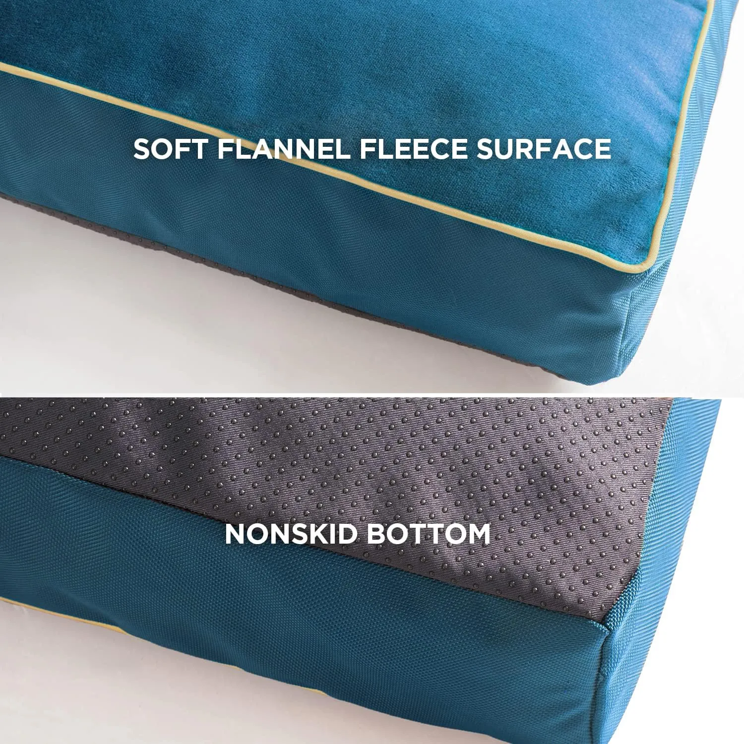 Bedsure Washable Dog Bed Medium Size Dog - 4 Inch Thicken Up to 45lbs Waterproof Pet Mat Pillows with Removable Washable Cover, Blue
