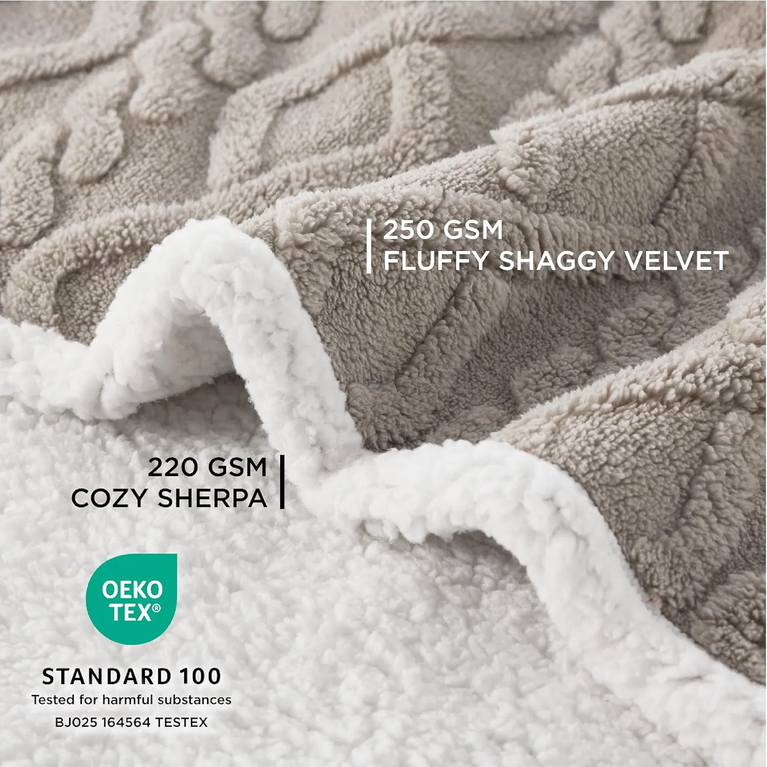 Bedsure Waterproof Dog Blankets for Bed - Pet Blanket for Bed Couch Protector Washable, Jacquard Coral Fleece Cat Throw Blanket, Soft Plush Reversible Furniture Protection, King, 86x108, Pale Oak