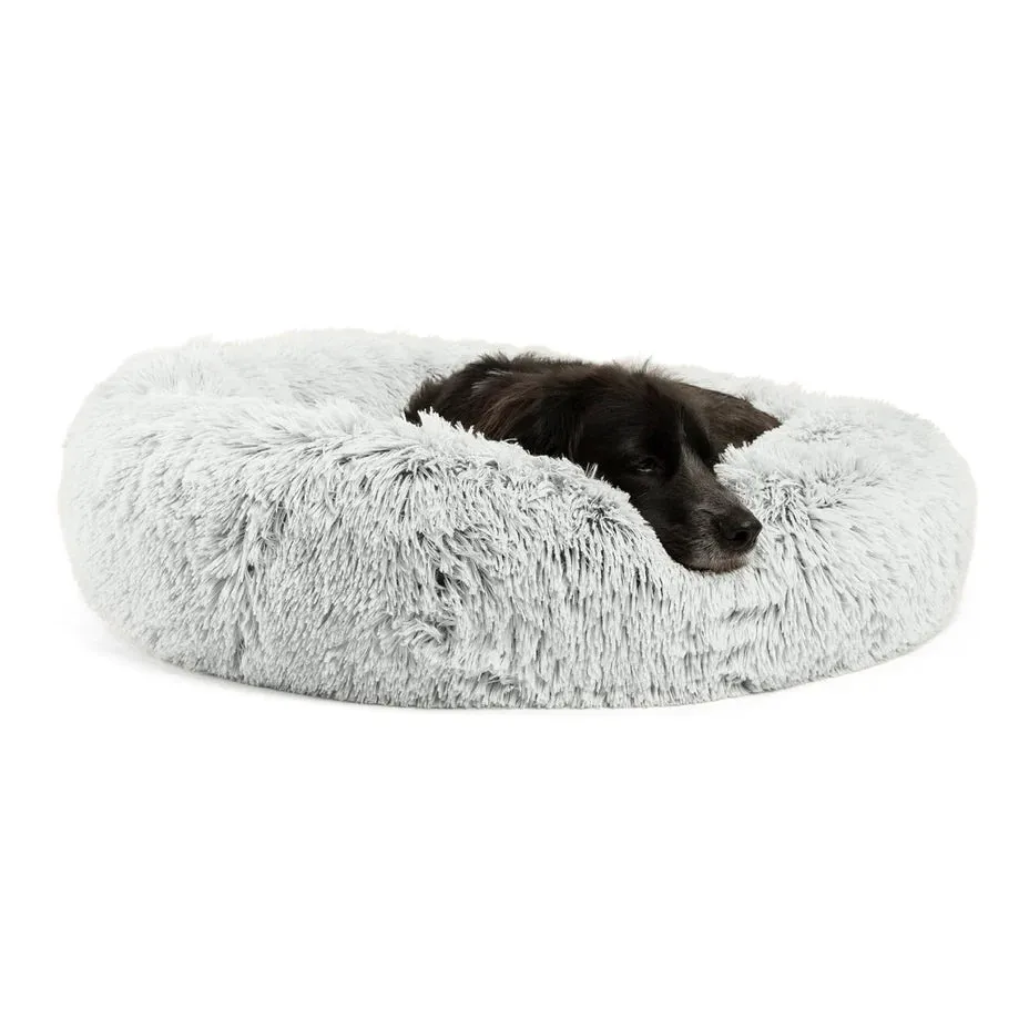 Best Friends by Sheri The Original Calming Donut Cat & Dog Bed, Frost Shag Fur
