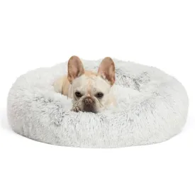 Best Friends by Sheri The Original Calming Donut Cat & Dog Bed, Frost Shag Fur