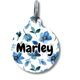 Blue Garden Circle Pet Tag