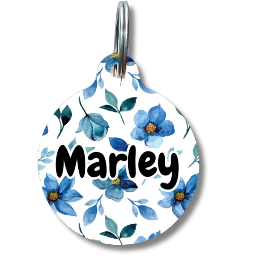 Blue Garden Circle Pet Tag