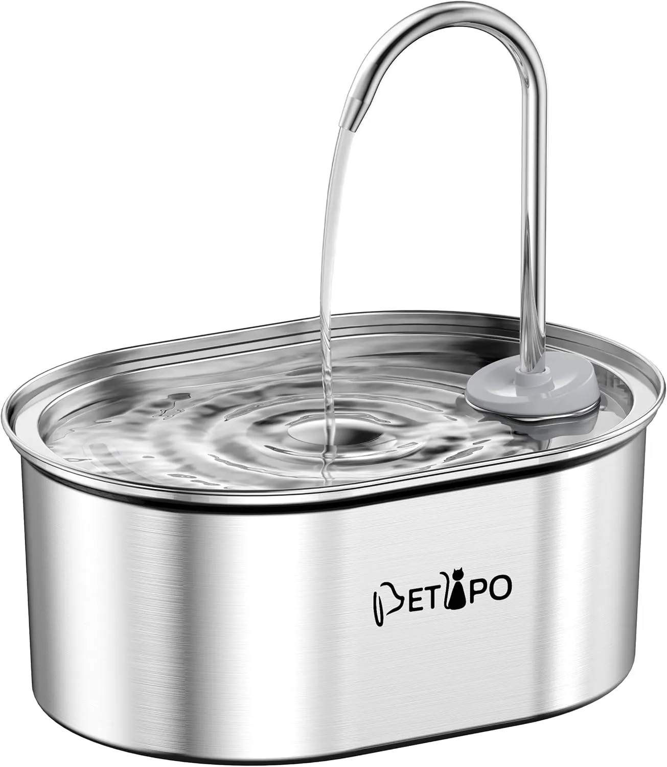 Cat Water Fountain Stainless Steel, 108oz/3,2L Pet Water Fountain, Ultra-Quiet Water Fountains for Cats Indoor, Faucet Water Flow Design Cat Fountain, Pet Water Dispenser Easy to Clean for Multi-Pets