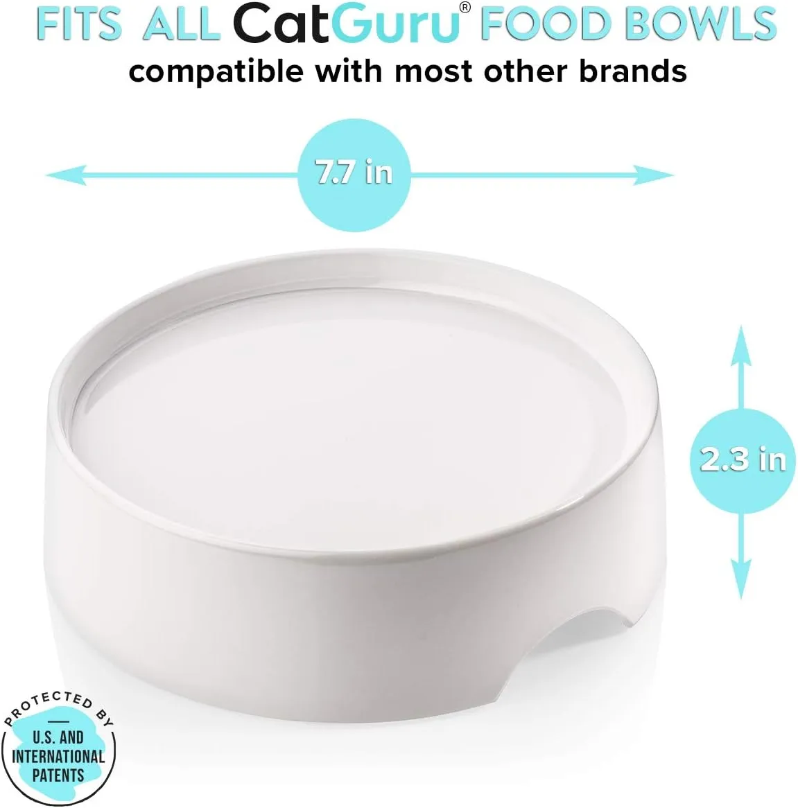 CatGuru Food Table for Cat Bowl, Non Slip Pet Feeding Station for Cat Food Bowls, Raised Stand for Food and Water Cats Bowls, Elevated Pet Feeder, Stress Free Pet Dish Stand (Marshnallow)