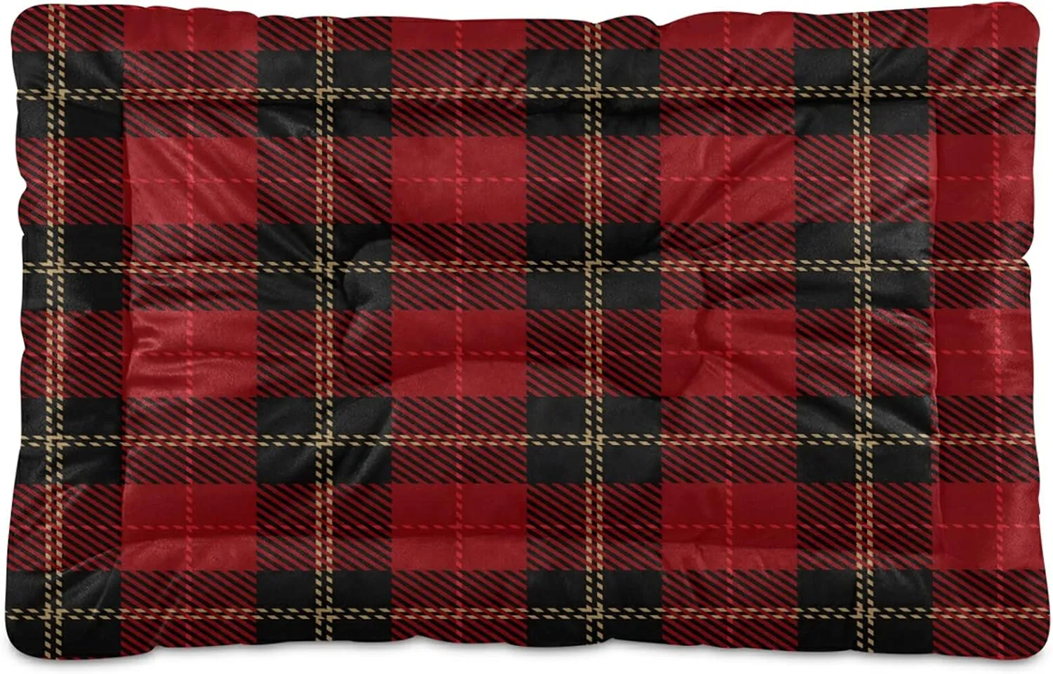 Christmas Tartan Plaid Red Dog Bed Winter Black Line Medium Pet Bed Mat Non Slip Cat Beds Pad Mats Soft Dogs Bed Pillows Pets Blanket Cushion
