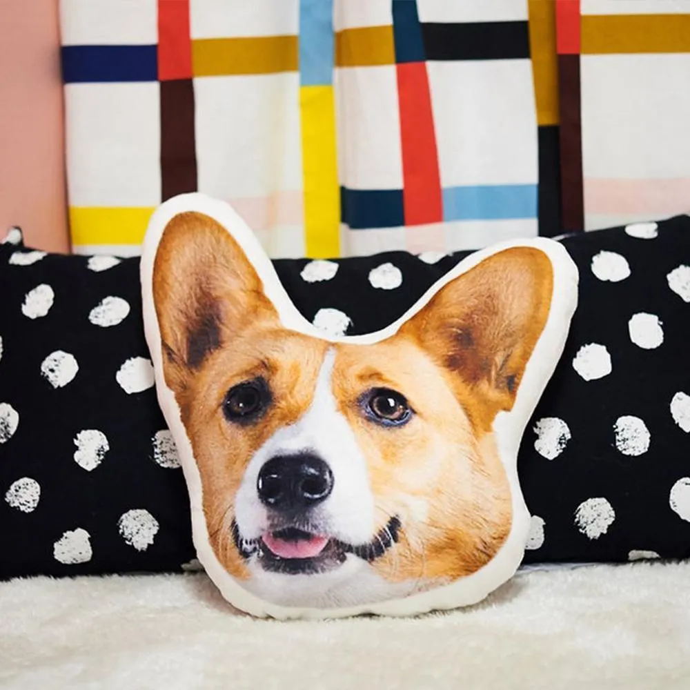 Custom Pet Face Pillow, Dog Shaped Pillow From Pictures, Cat Memorial Personalized Pillow