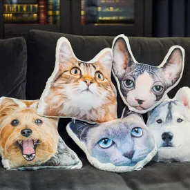 Custom Pet Portrait Face Pillow, Dog Shaped Pillow From Pictures, Dog Memorial Personalized Pillow