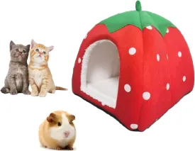 Cute Strawberry Small Pet Bed for Guinea Pig Rabbit Bunny Kitten Hamster 10inch