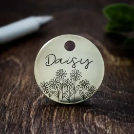 Deeply Engraved Dog Tags - Floral Design