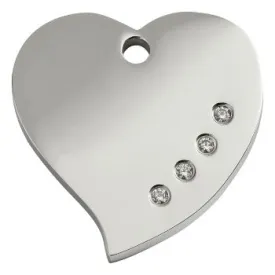 Diamante Heart Pet ID Tag
