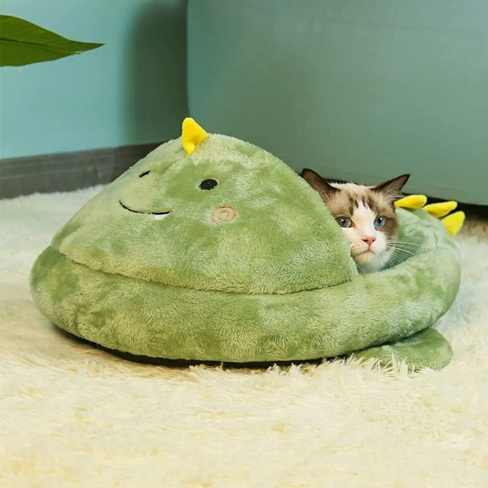 Dinosaur Shaped Semi-Closed Pet Bed