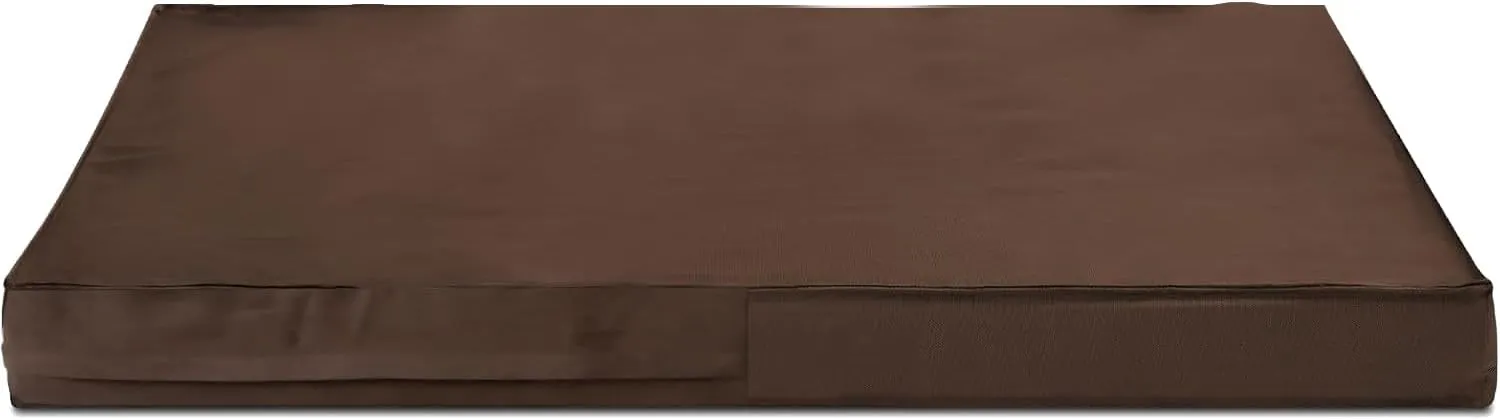 Dog Bed Cover,Waterproof Tough Plastic DIY Pet Bed Cover,Non Stick Hair Easy to Clean Rectangular Fillable Dog Bed Covers with Zipper(Brown,41" L x 27" W x 4" Th,Cover Only)
