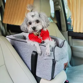 Dog Car Seat for Small Dogs Detachable and Washable Dog Booster Seat for Small Pets Up to 12 Lbs Center Console Dogs and Cats Fits Car Home Travel(Grey)