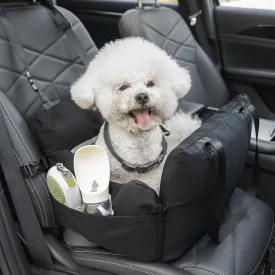 Dog Car Seat, Removable Airbag Design Black Washable Pet Booster Seats with Thick Cushion, Travel Safety Puppy Carseat for Medium or Small Dog Up to 33 lbs