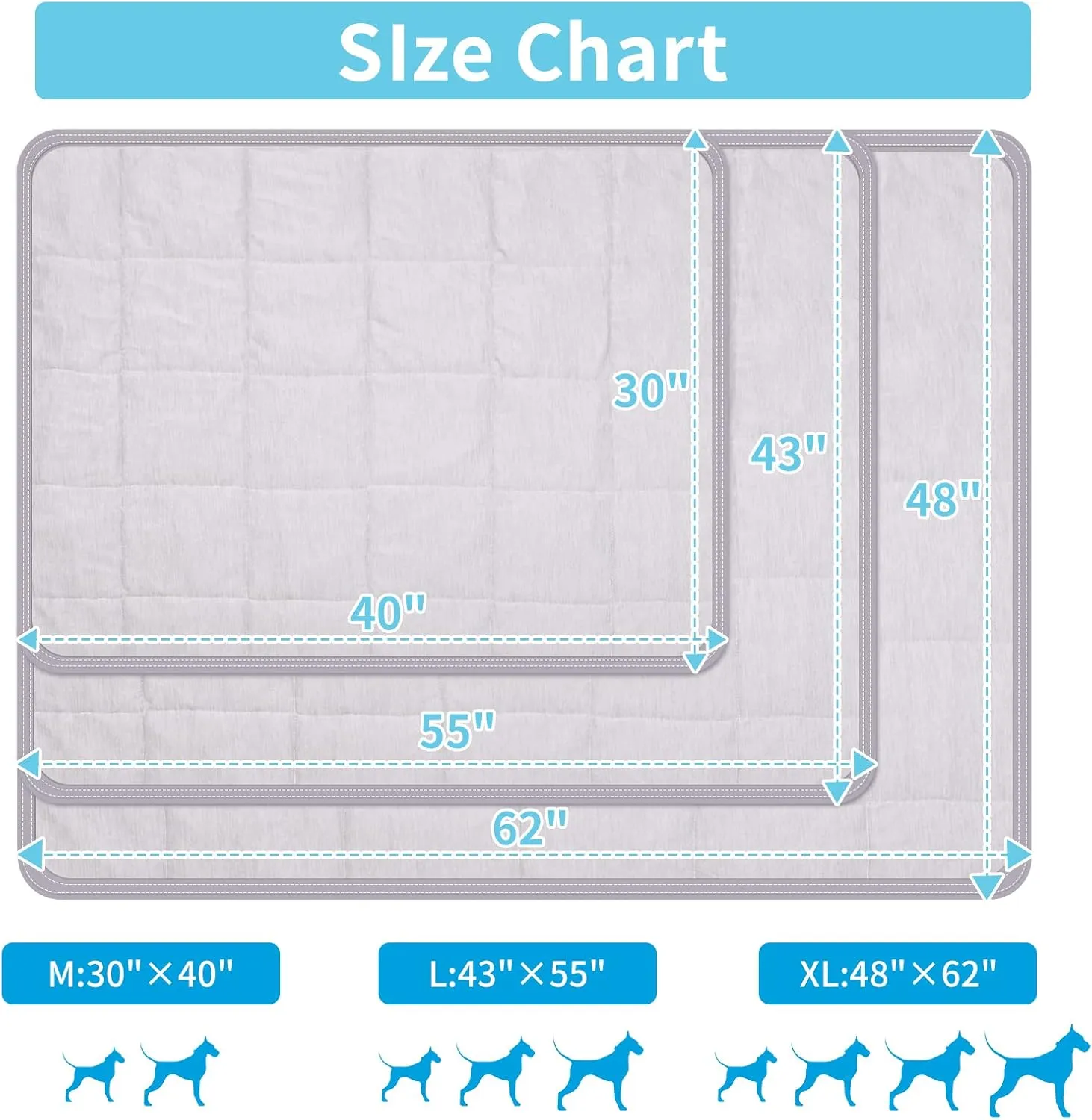 Dog Cooling Blanket, 0.4 Q-MAX Cooling Blanket For Large Dogs Washable, Cool To Touch Dog Blankets For Bed Cover, Soft Lightweight Cooling Dog Blanket Help Your Pet Sleep Well In Summer (43"55"/Grey)