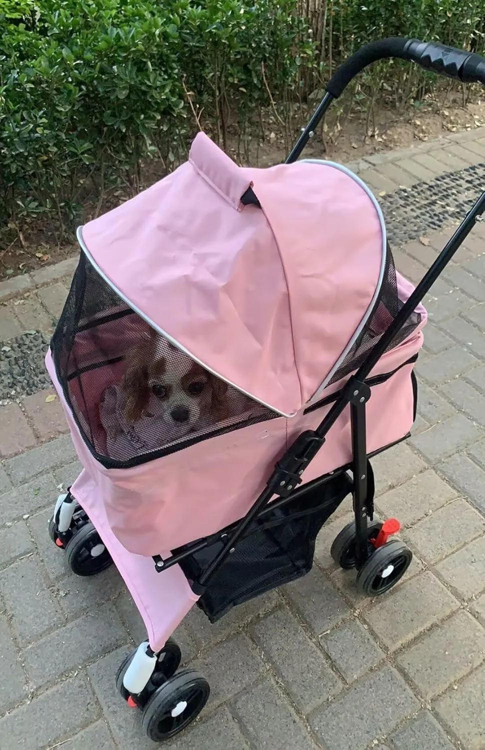 Dog Pram Dog Pushchair,Pet Stroller with Detachable Large Cabin Bag,4 Wheels pet pram cart for Dogs and Cats,Foldable pet Trolley,Shock Absorber Swivel Front Wheel,Rear Wheel with Foot Brake