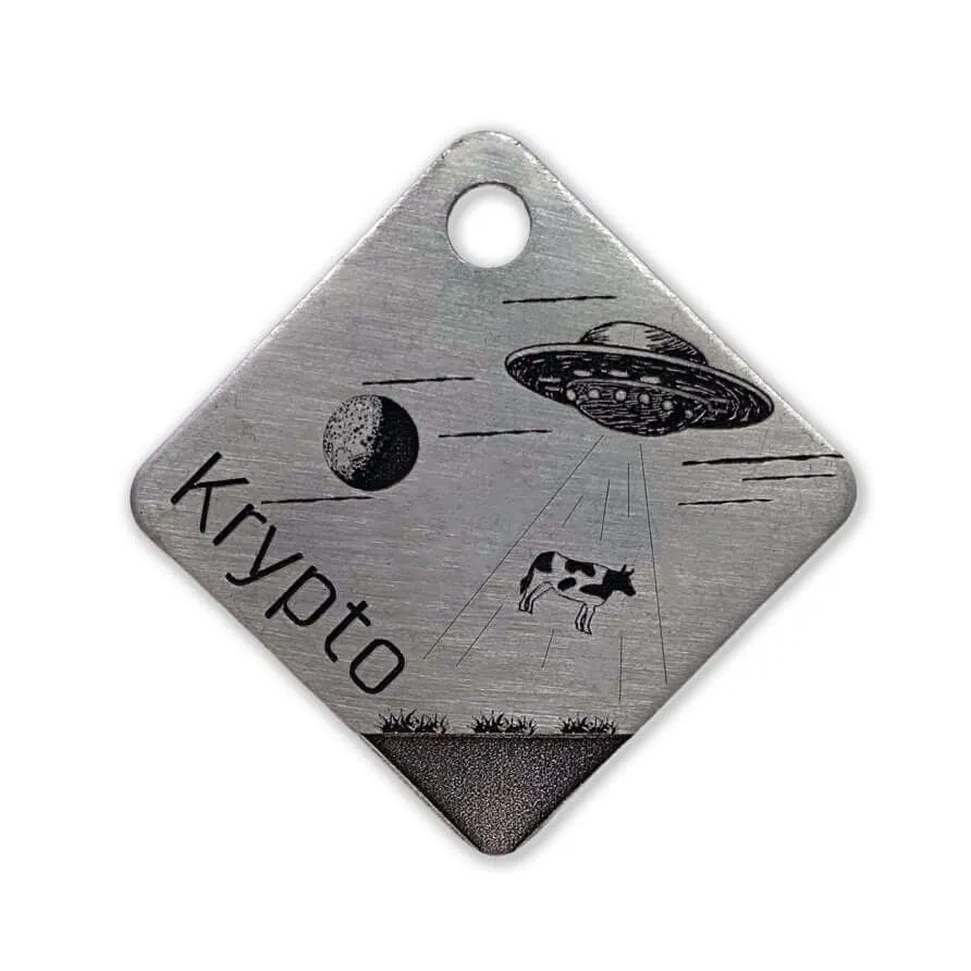 Engraved Dog Tags  - UFO Design