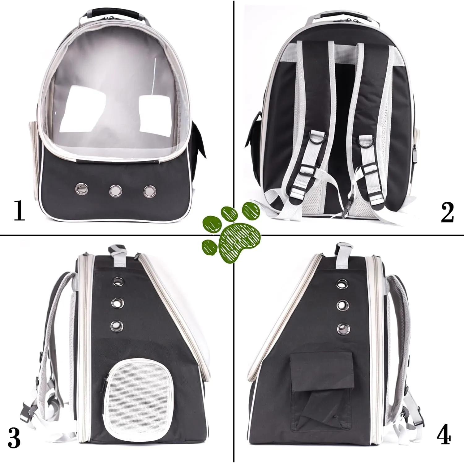 Expandable Pet Carrier for Cats and Small Dogs,Ventilated Carrier Backpacks Bag with Comfortable Shoulder Straps, Airline Approved Pet Carriers for Small Dogs Kitten Puppy (Black, Back Extension)