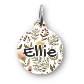 Flower Diary Circle Pet Tag