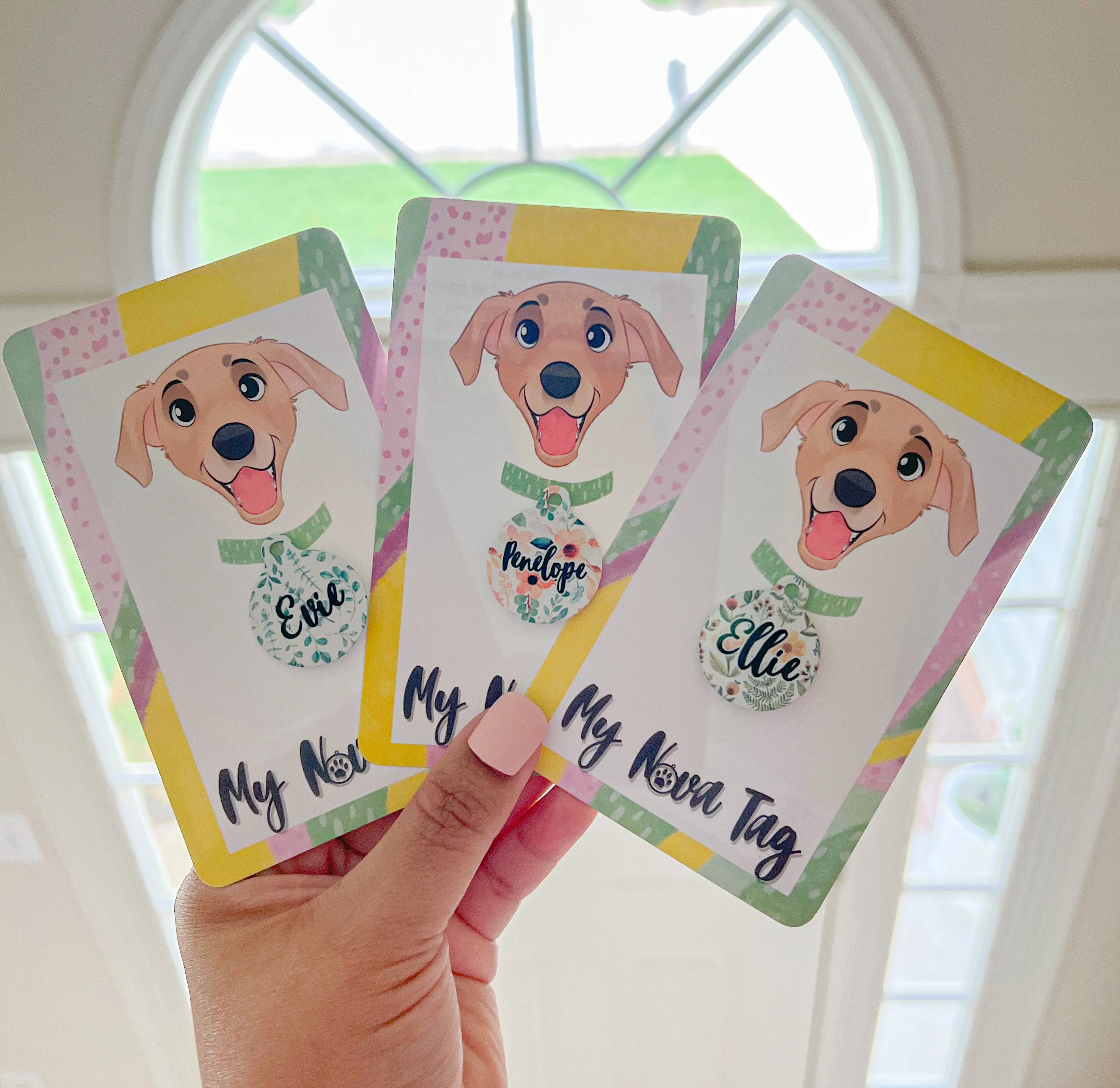 Flower Diary Circle Pet Tag