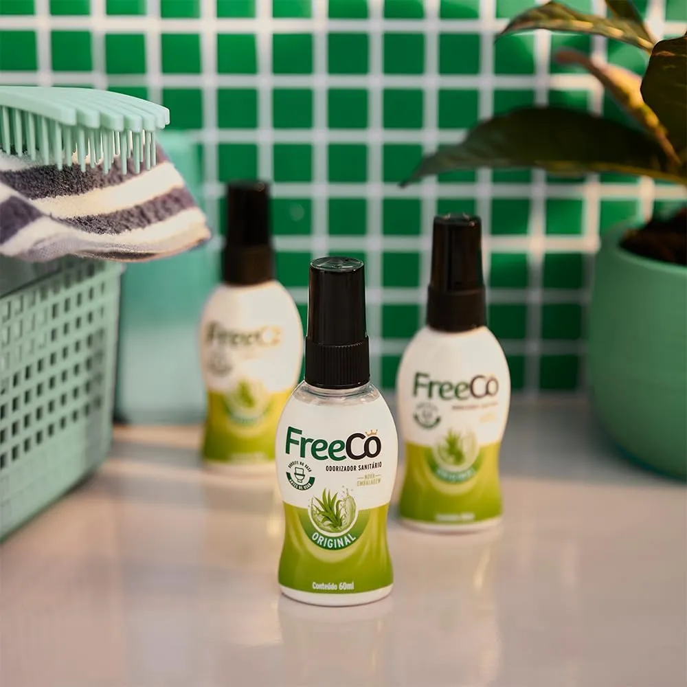 FreePoo - Toilet Odorizer Original Lemongrass - Pre Poop Odor Blocker, Aromatic Bathroom Spray, Air Freshener, Potty Deodorizer - Hygiene Kit Essential, Natural Oils - 2.0 floz