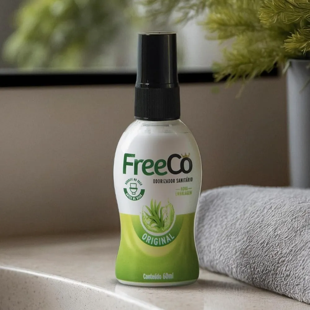 FreePoo - Toilet Odorizer Original Lemongrass - Pre Poop Odor Blocker, Aromatic Bathroom Spray, Air Freshener, Potty Deodorizer - Hygiene Kit Essential, Natural Oils - 2.0 floz