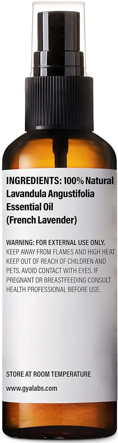 Gya Labs Lavender Hydrosol Spray for Skin - Lavender Pillow Spray for Sleeping, 100% Pure Natural, Face & Pillow Mist, Body Spray (3.4 Fl Oz)