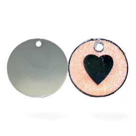 Heart Round Cat & Dog ID Pet Tag