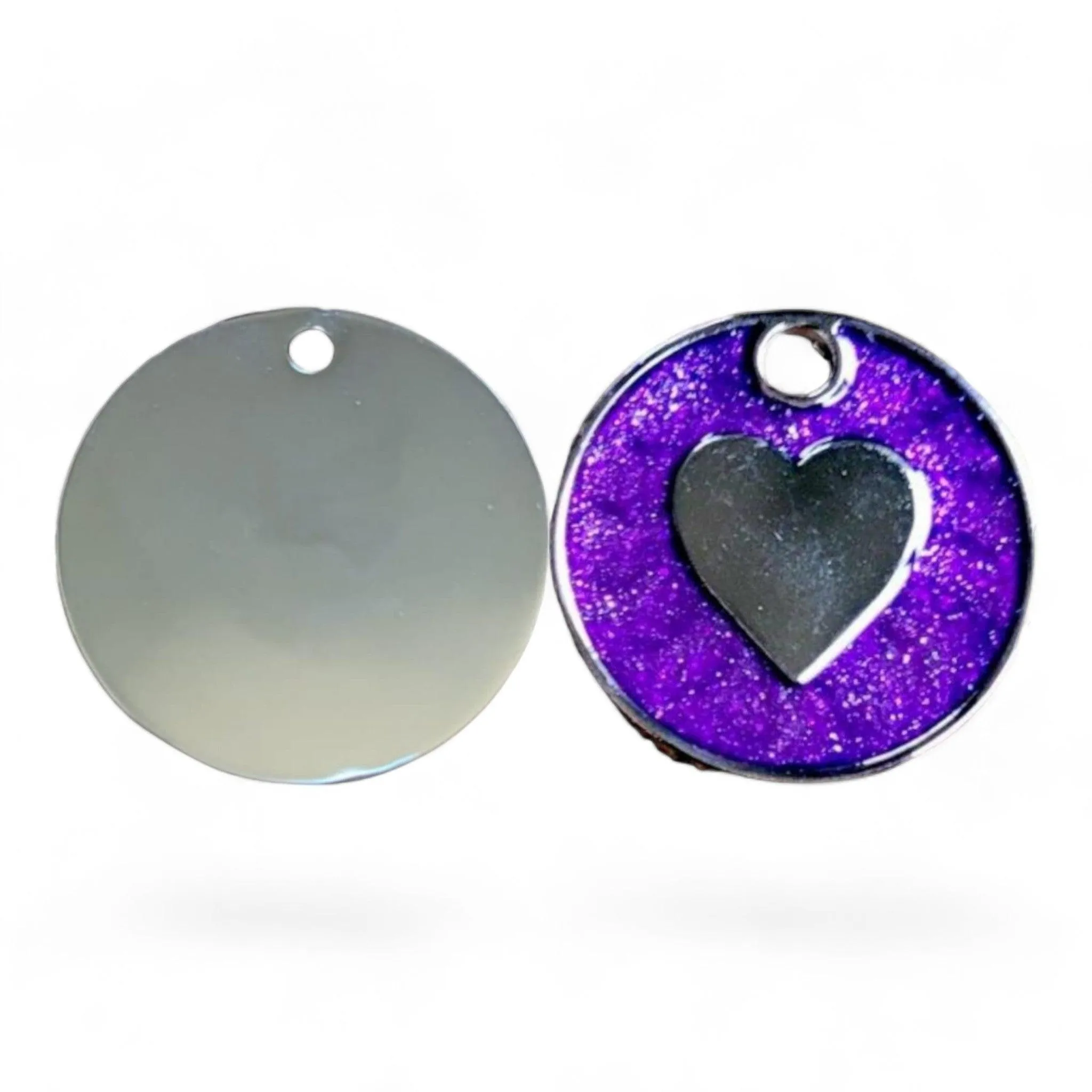 Heart Round Cat & Dog ID Pet Tag