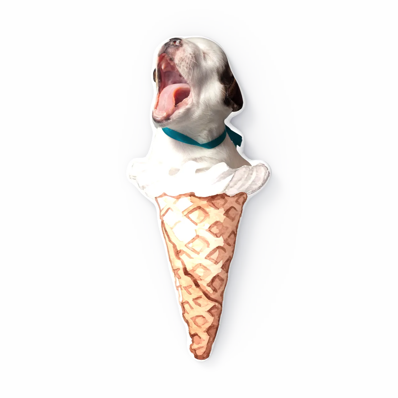 Ice Cream Custom Pet Face Pillow, Cat Head Shaped Pillow From Photos