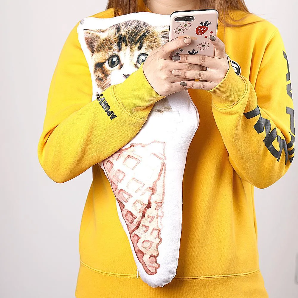 Ice Cream Custom Pet Face Pillow, Cat Head Shaped Pillow From Photos