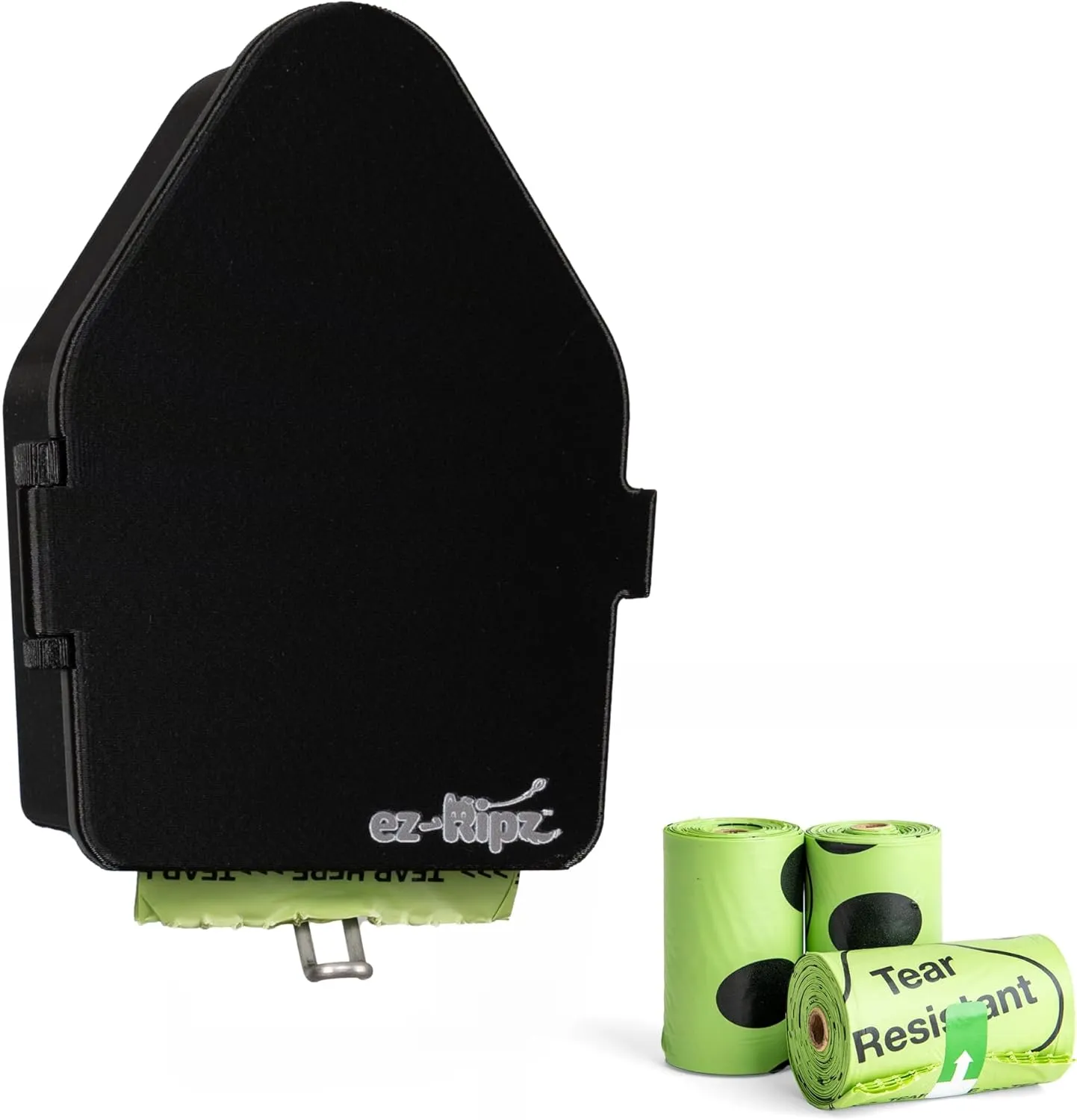 Indoor/Outdoor Dog Poop Bag Dispenser Wall Mount (Black), Includes 3 Sample Rolls of Waste Bags, Easy Setup Dog Poop Station