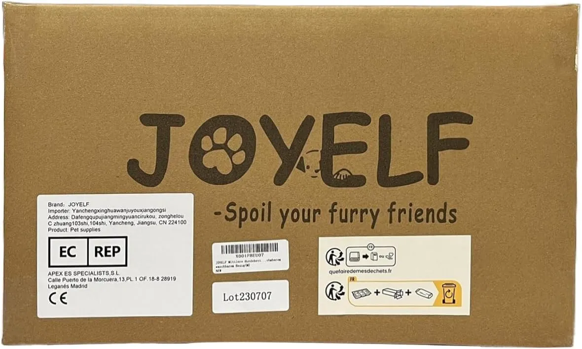 JOYELF Orthopedic Dog Bed for Medium Dogs,U-Shaped Foam Sofa Bed, Bolster Waterproof Pet Bed with Removable Washable Cover and Nonskid Bottom for Small to Medium Dogs - Coffee