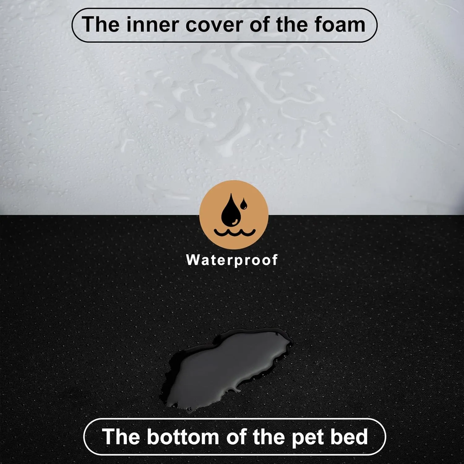JOYELF Orthopedic Dog Bed for Medium Dogs,U-Shaped Foam Sofa Bed, Bolster Waterproof Pet Bed with Removable Washable Cover and Nonskid Bottom for Small to Medium Dogs - Coffee