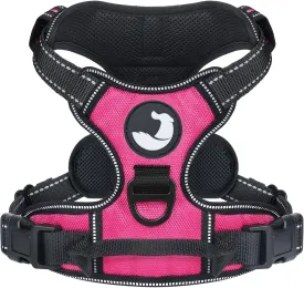 Joytale No Pull Dog Harness for Small Dogs, Reflective Pet Vest with Front Clip, Adjustable Soft Padded Harnesses with Easy Control Handle for Training and Walking, Hot Pink, S