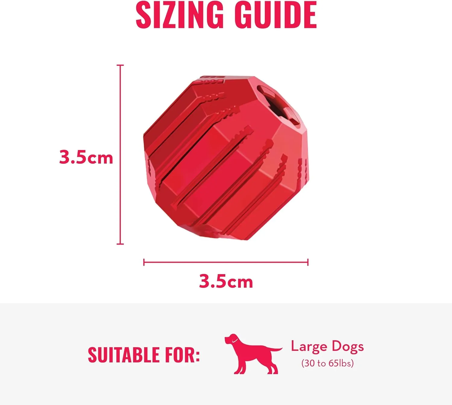 KONG Stuff-A-Ball - Durable Chew Toy for Dogs - Natural Rubber Dog Toy for Dental Health - Pet Toy for Chewing & Teeth Cleaning - Stuffable Toy for Dog Treats & Snacks - for Large Dogs