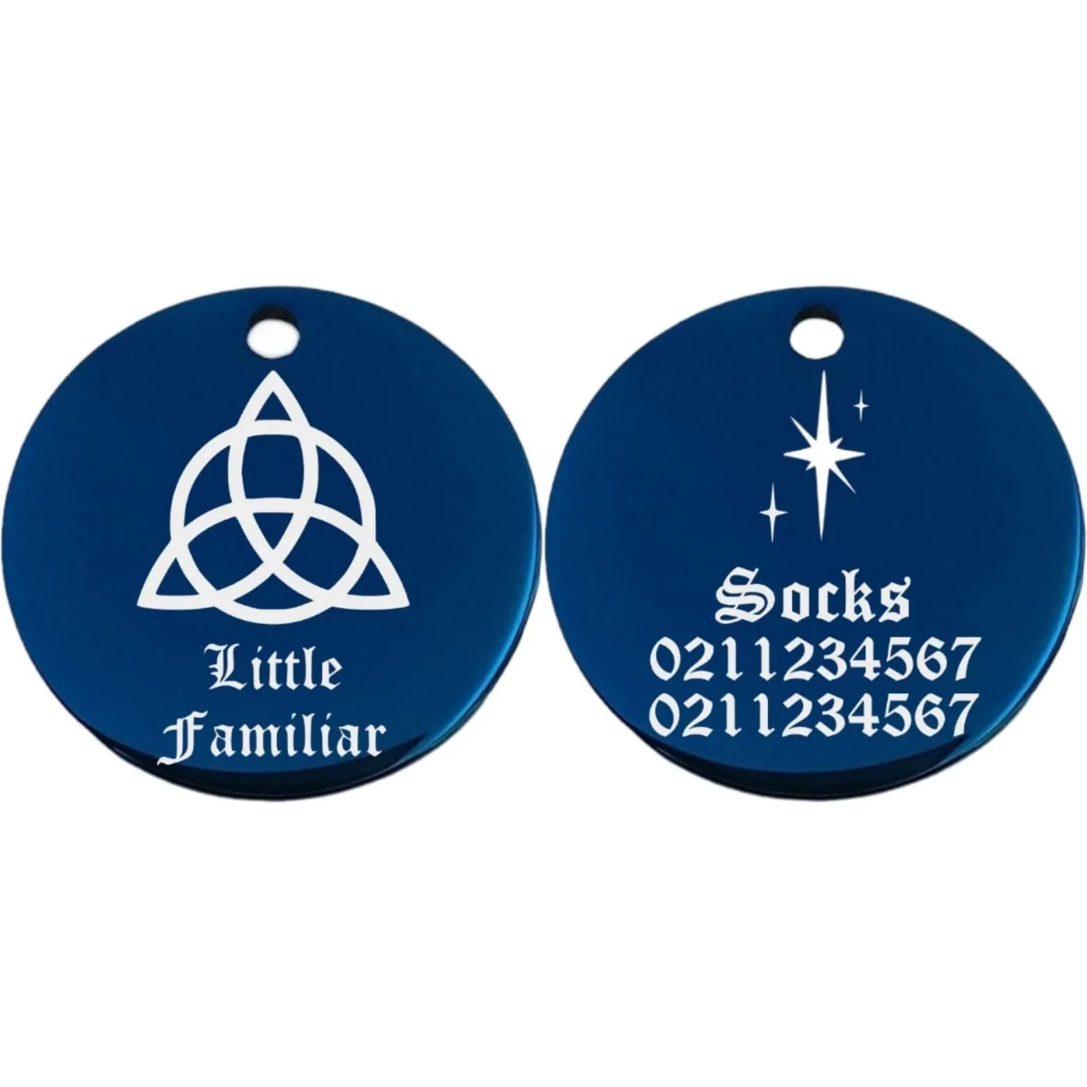 Little Familiar Round | Mirror Stainless | Cat & Dog ID Pet Tag
