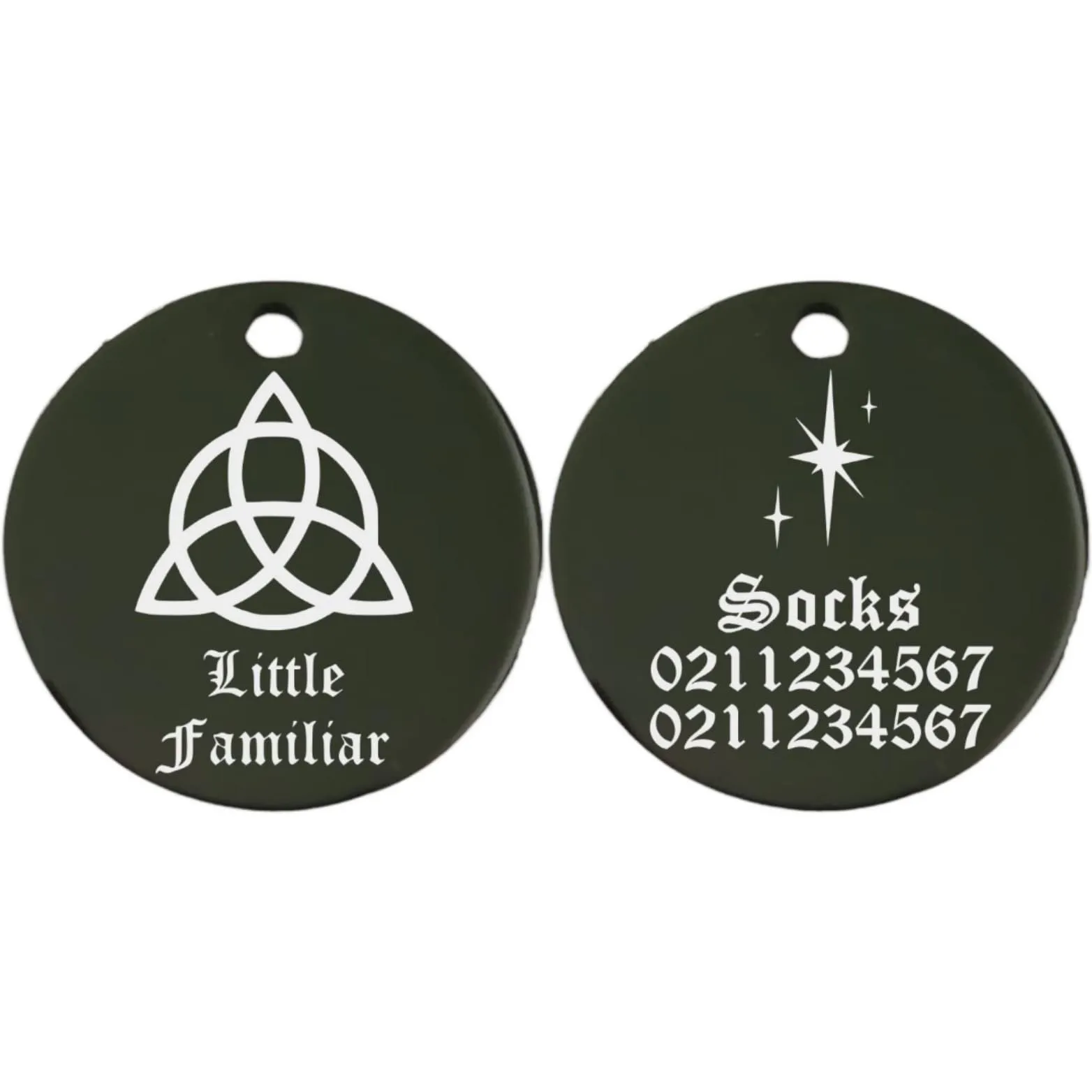 Little Familiar Round | Mirror Stainless | Cat & Dog ID Pet Tag