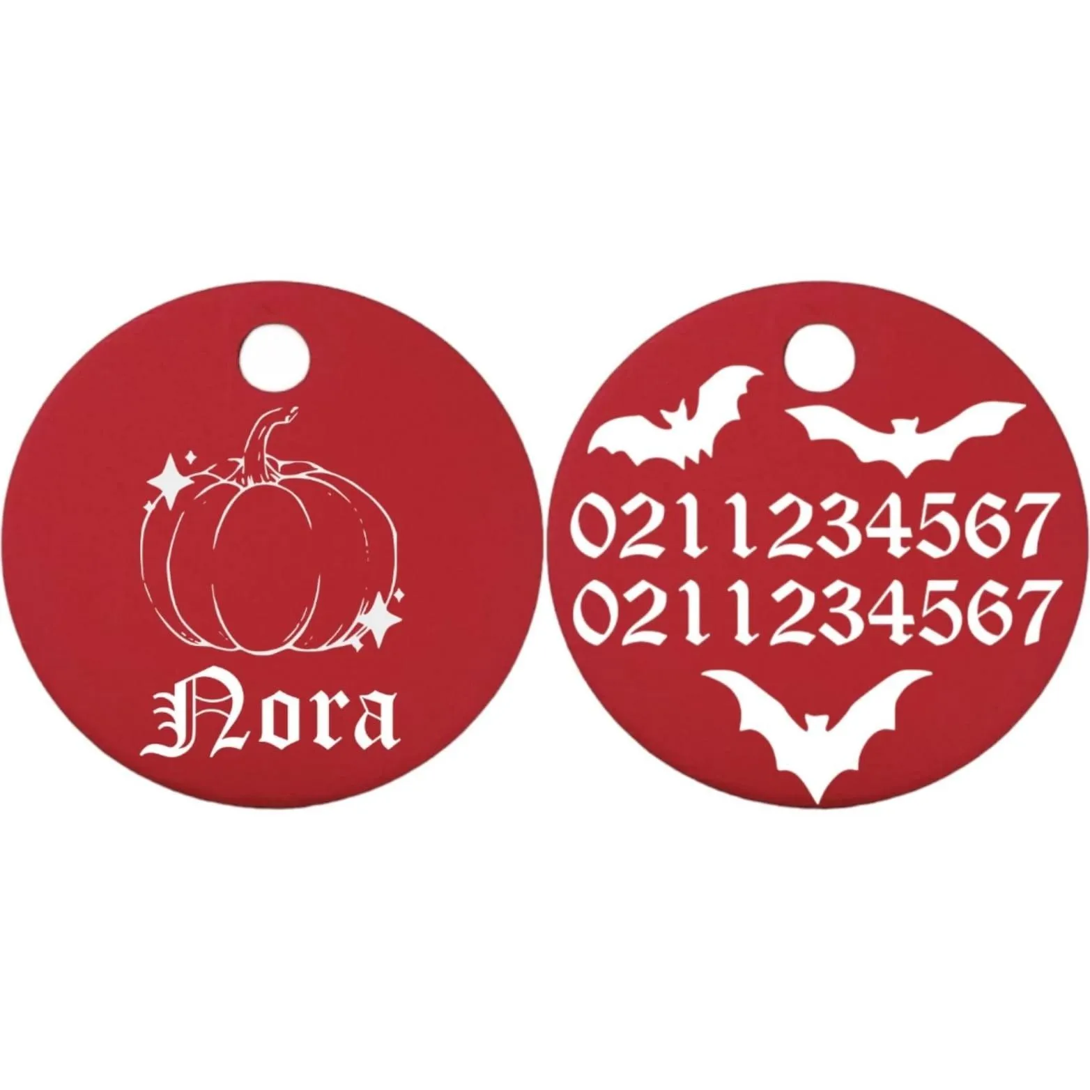 Little Pumpkin Round Aluminum Cat & Dog ID Pet Tag