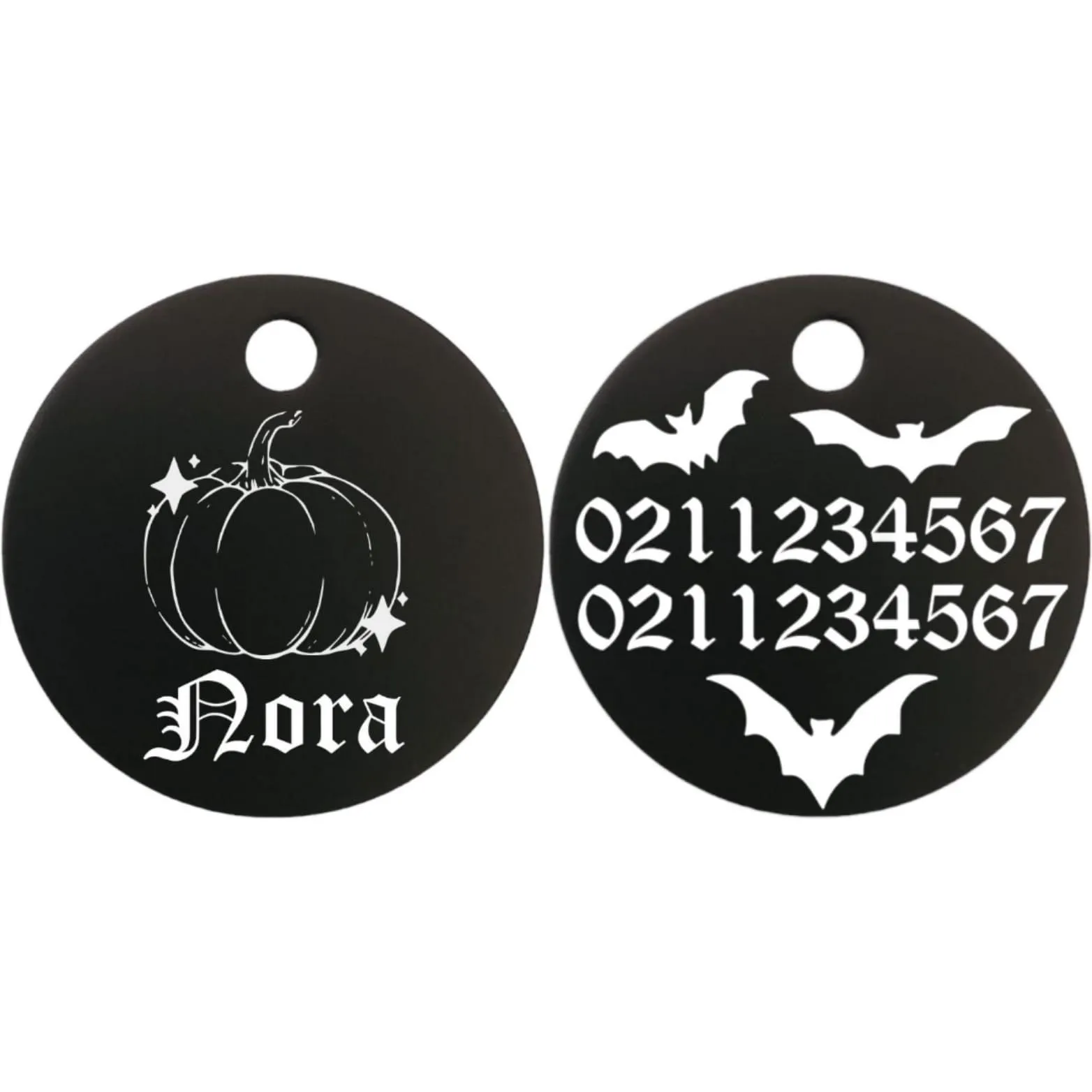 Little Pumpkin Round Aluminum Cat & Dog ID Pet Tag