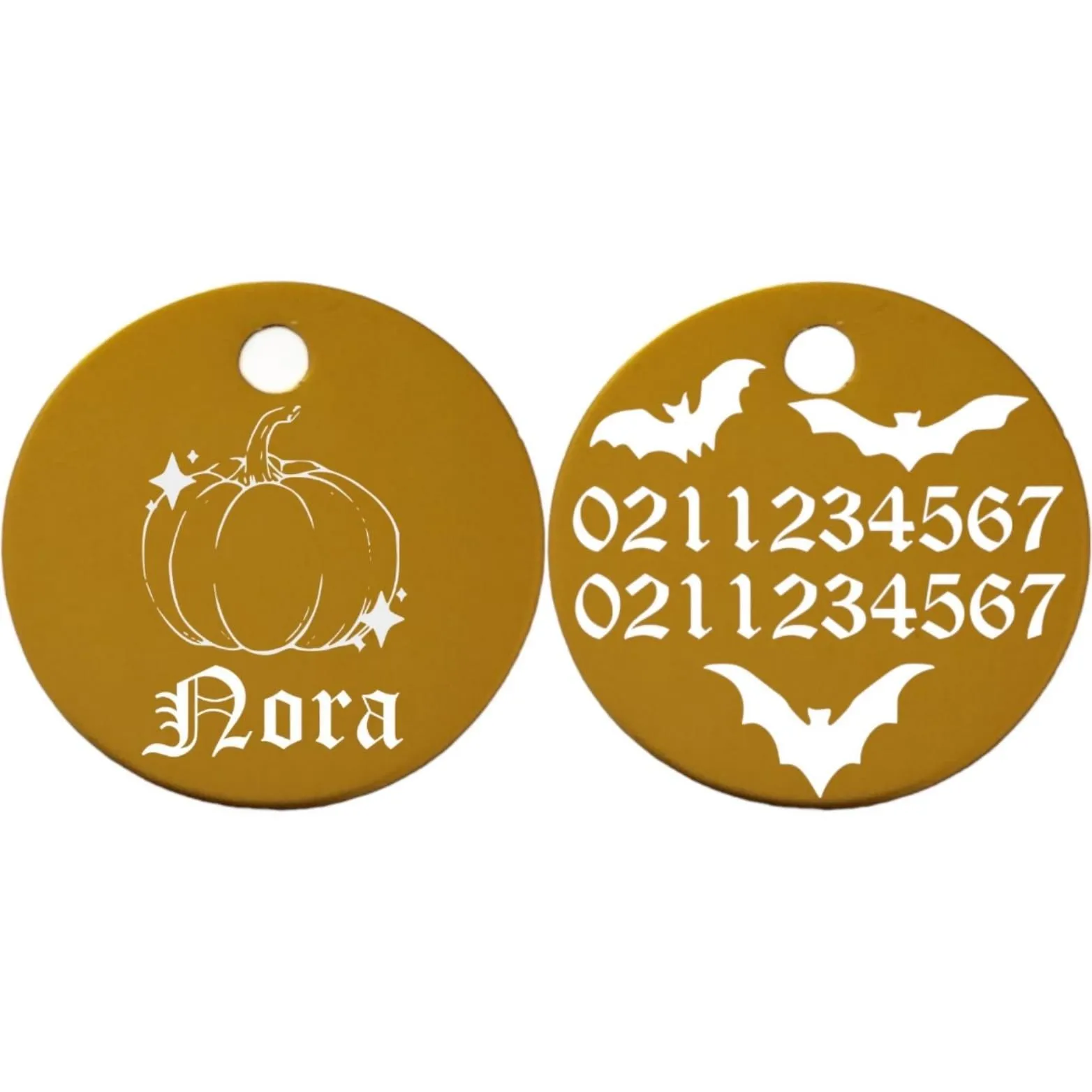 Little Pumpkin Round Aluminum Cat & Dog ID Pet Tag