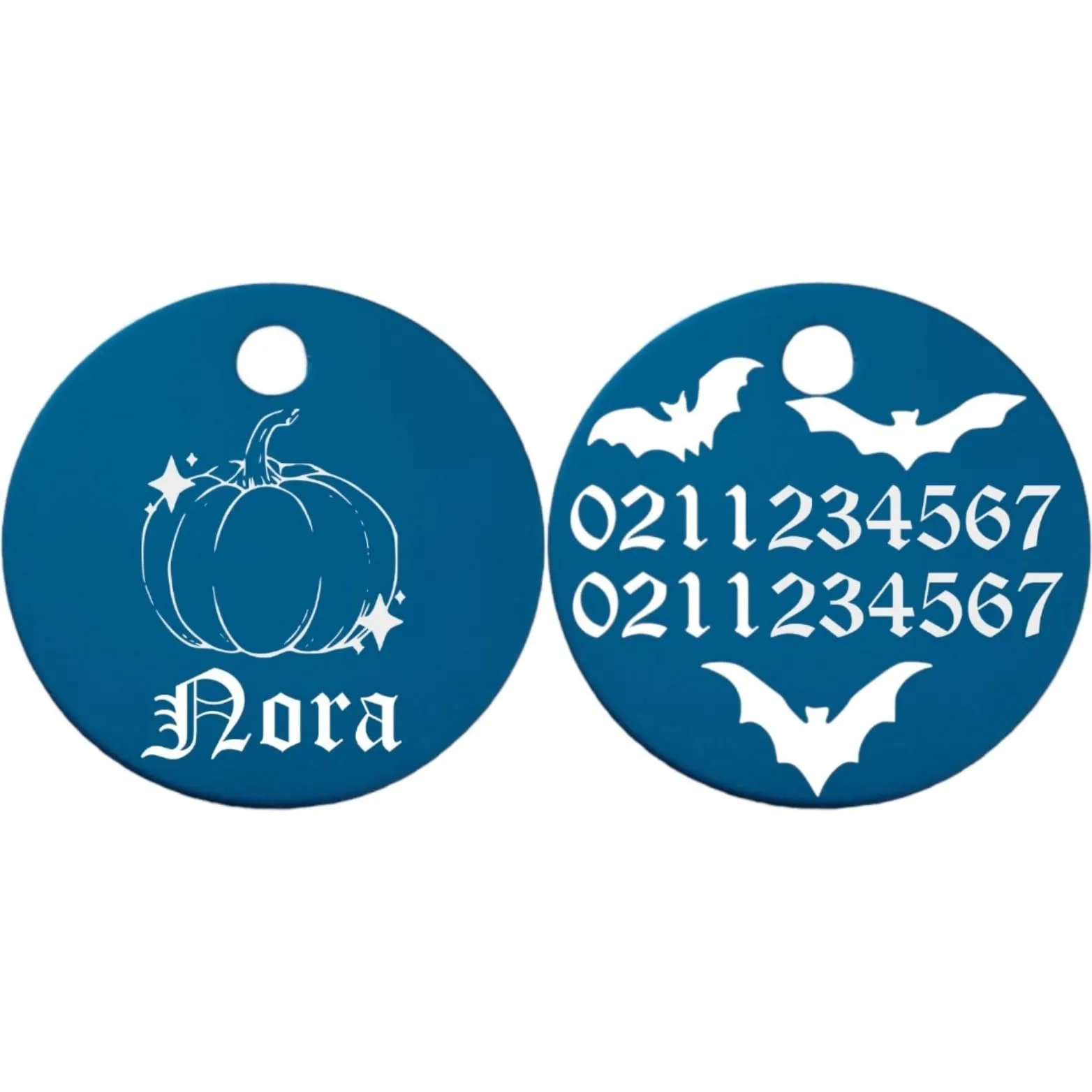 Little Pumpkin Round Aluminum Cat & Dog ID Pet Tag