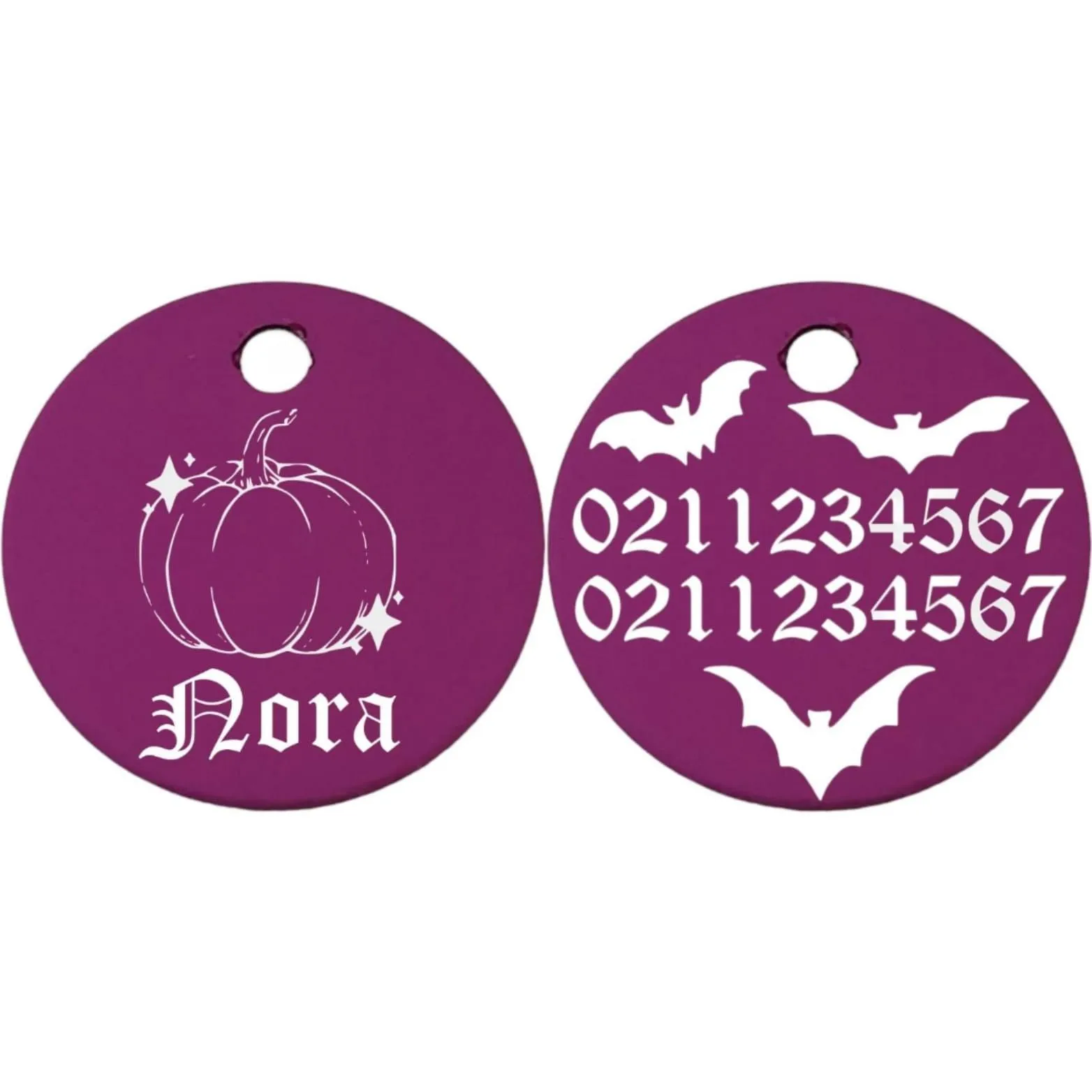 Little Pumpkin Round Aluminum Cat & Dog ID Pet Tag