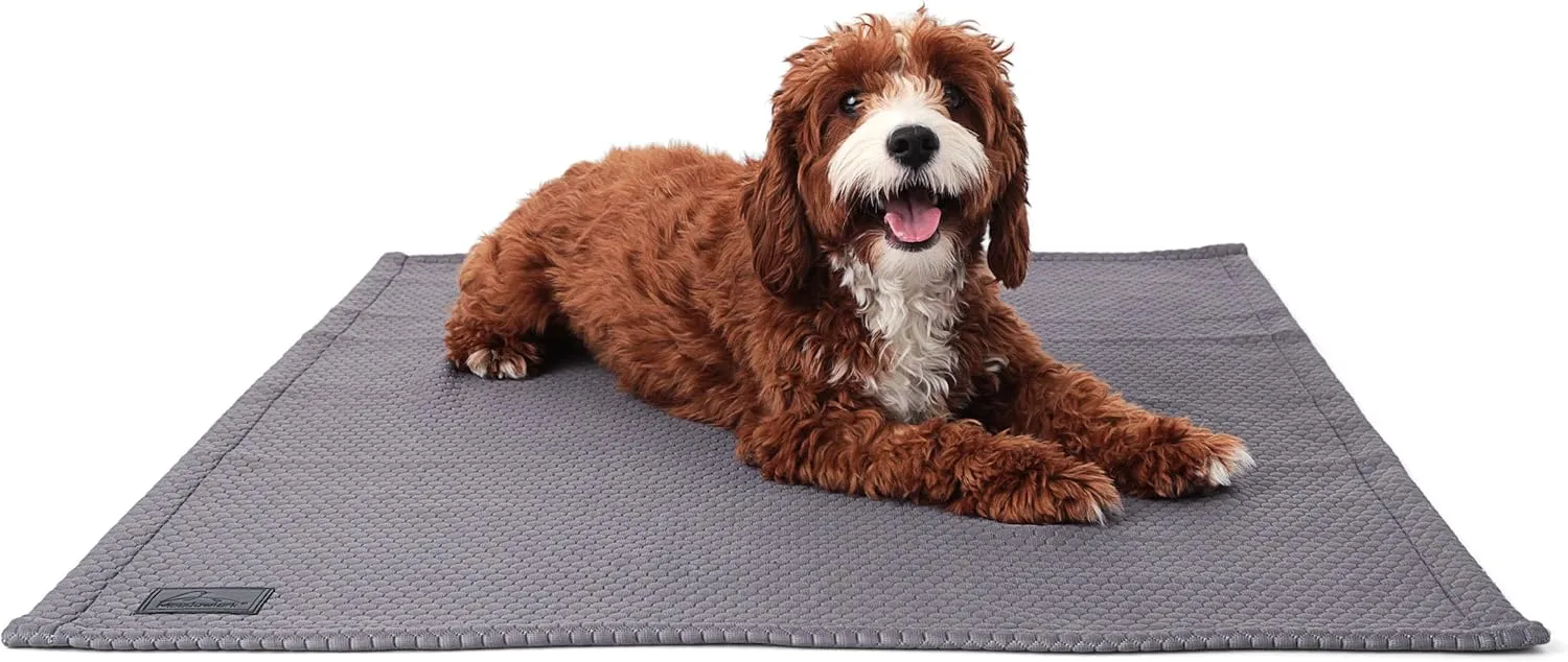 Meadowlark Cooling Blanket, Waterproof, Washable Couch Cover for Small to Large Dogs & Cats - 40 x 30 in Grey