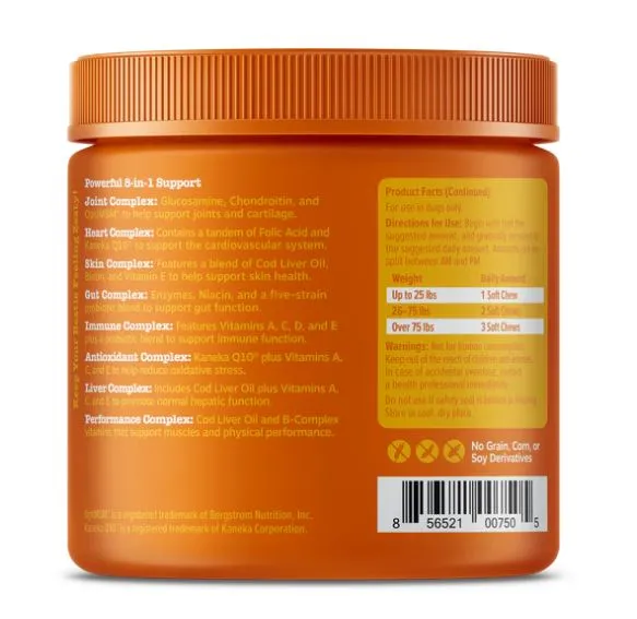 Multifunctional 8-in-1 Bites Chicken Flavor For Dogs - Jar
