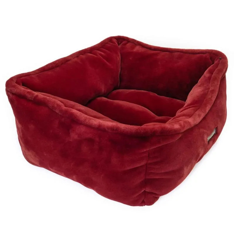 Nandog Pet Gear Cloud Burgundy Super Soft Luxe Reversible Bed