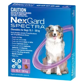 NexGard Spectra Dog 15.1-30kg Purple 3 Pack